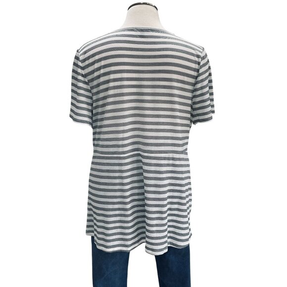 Lane Bryant Striped Twist Front Tee Plus Size 22/24 Casual Boho Draped Top - Picture 10 of 12